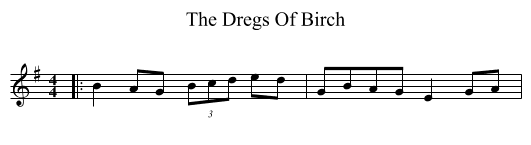 The Dregs Of Birch - staff notation