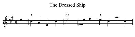 The Dressed Ship - staff notation