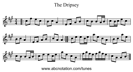 The Dripsey - staff notation