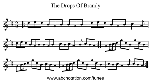 The Drops Of Brandy - staff notation