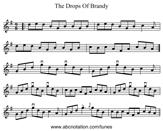 The Drops Of Brandy - staff notation