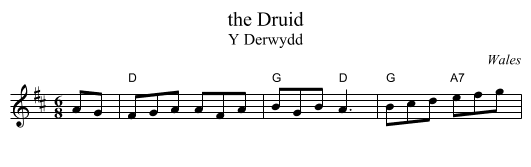 the Druid - staff notation