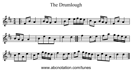 The Drumlough - staff notation