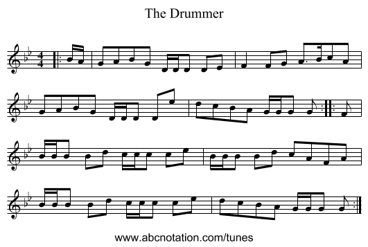 The Drummer - staff notation