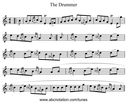 The Drummer - staff notation