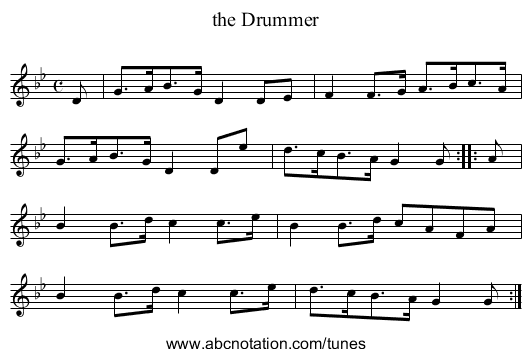 the Drummer - staff notation