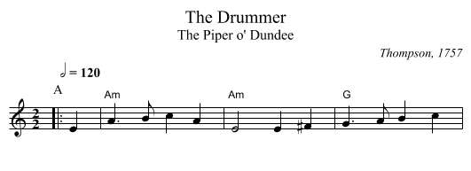 The Drummer - staff notation