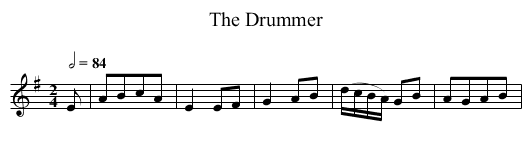 The Drummer - staff notation