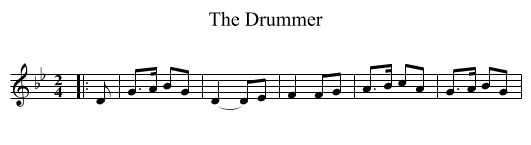 The Drummer - staff notation