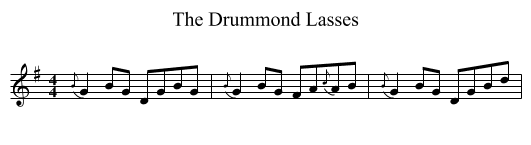 The Drummond Lasses - staff notation