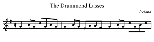 The Drummond Lasses - staff notation