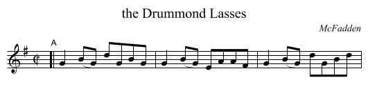 the Drummond Lasses - staff notation
