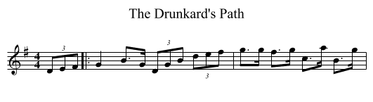 The Drunkard's Path - staff notation