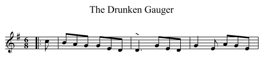The Drunken Gauger - staff notation