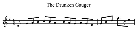 The Drunken Gauger - staff notation