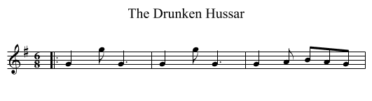The Drunken Hussar - staff notation
