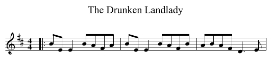 The Drunken Landlady - staff notation