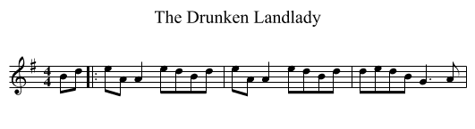 The Drunken Landlady - staff notation