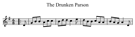 The Drunken Parson - staff notation