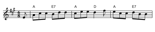 The Drunken Parson - staff notation