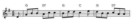 the Drunken Parson - staff notation