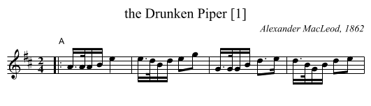 the Drunken Piper [1] - staff notation