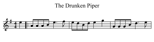 The Drunken Piper - staff notation