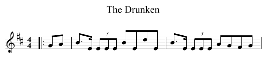 The Drunken - staff notation