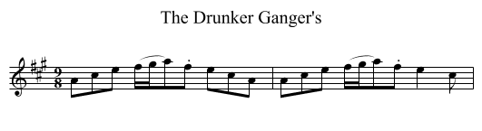 The Drunker Ganger's - staff notation