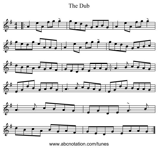 The Dub - staff notation