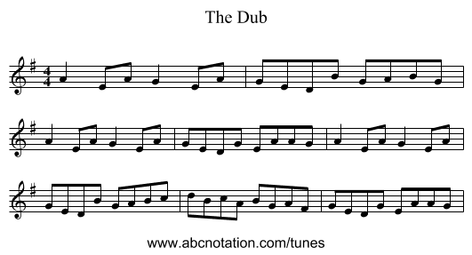 The Dub - staff notation