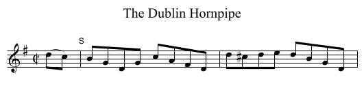 The Dublin Hornpipe - staff notation