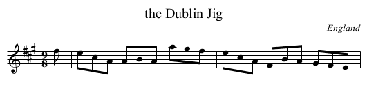 the Dublin Jig - staff notation