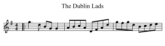 The Dublin Lads - staff notation