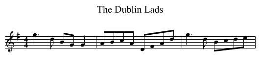 The Dublin Lads - staff notation