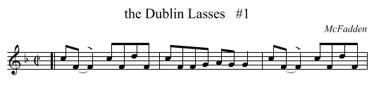 the Dublin Lasses   #1 - staff notation
