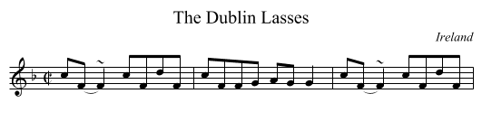 The Dublin Lasses - staff notation
