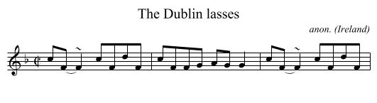 The Dublin lasses - staff notation