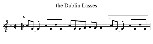 the Dublin Lasses - staff notation