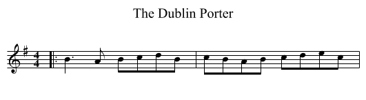 The Dublin Porter - staff notation