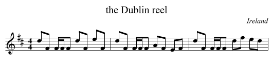 the Dublin reel - staff notation