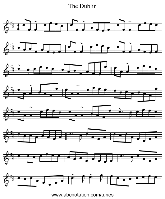 The Dublin - staff notation