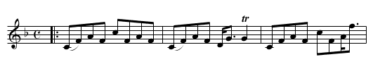 The Duchess of Athole's Slipper - staff notation