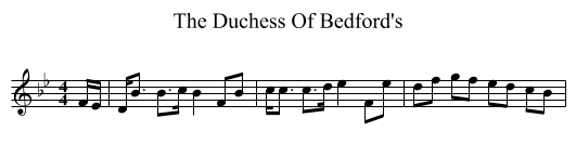 The Duchess Of Bedford's - staff notation