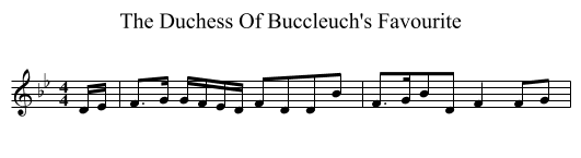 The Duchess Of Buccleuch's Favourite - staff notation