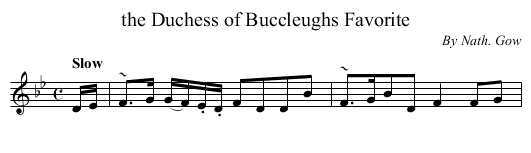 the Duchess of Buccleughs Favorite - staff notation