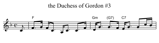 the Duchess of Gordon #3 - staff notation