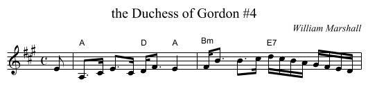 the Duchess of Gordon #4 - staff notation