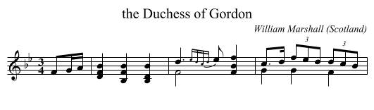 the Duchess of Gordon - staff notation
