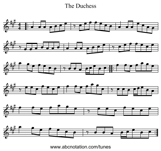 The Duchess - staff notation